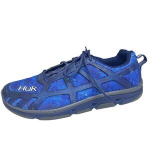 Huk Attack Performance Fishing Angler Shoes Sneaker Men's Size 12 Blue Camo